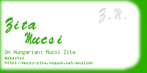 zita mucsi business card